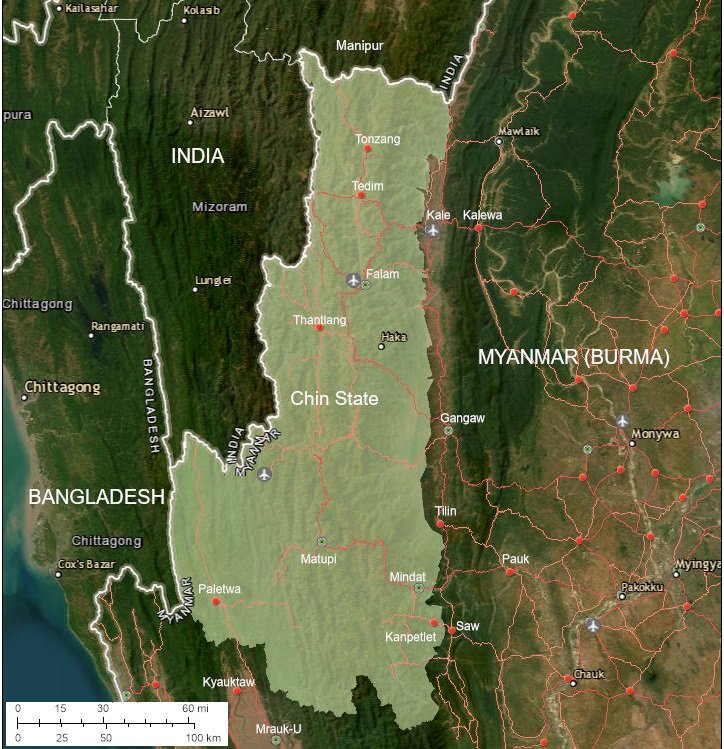 Chin State map