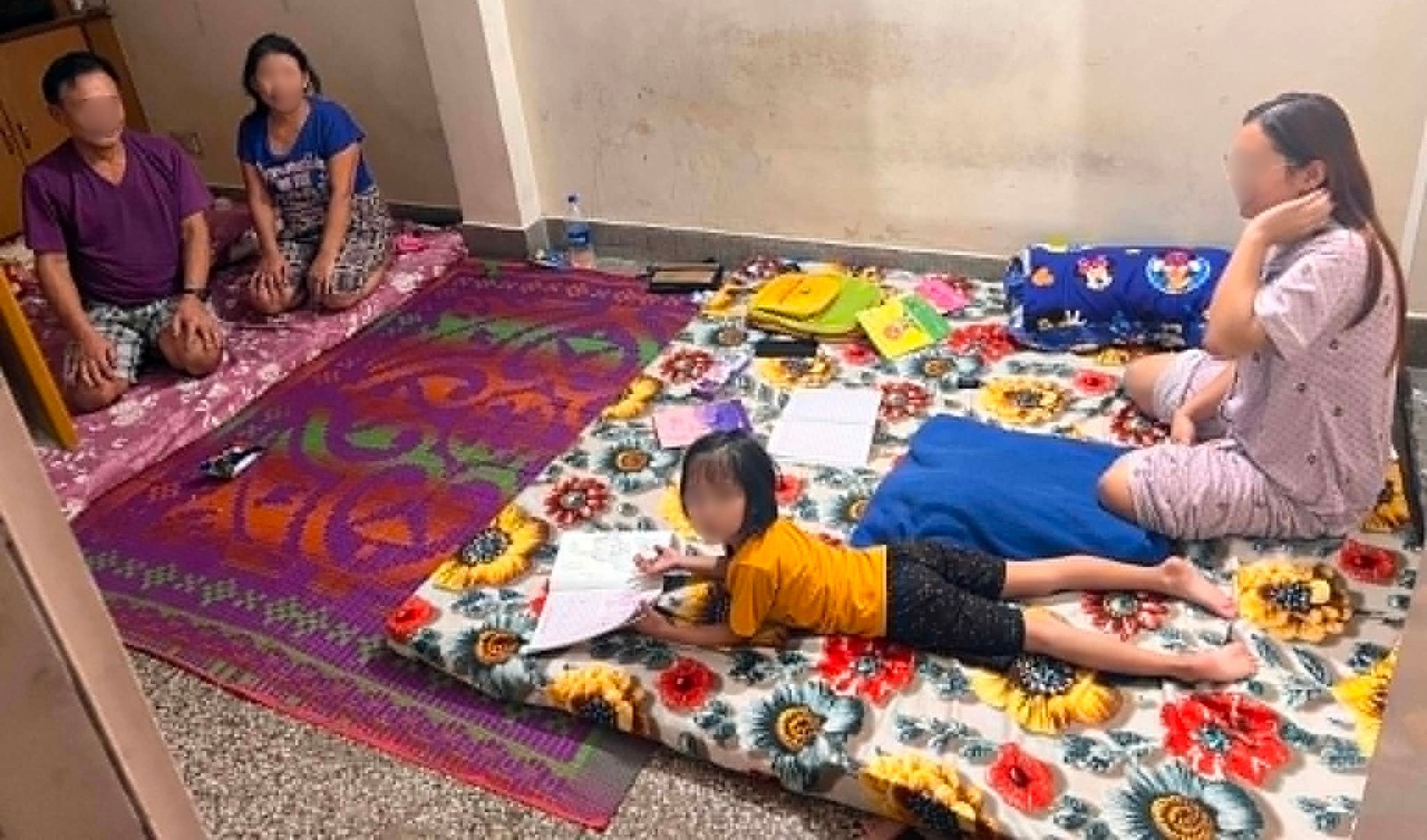 A Chin refugee family in their rented apartment in Vikas Puri in June 2026 (Photo: Salai Benhur)